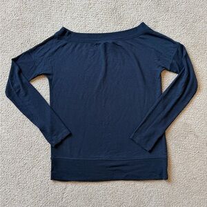 Athleta Black Off-Shoulder Long Sleeve Top